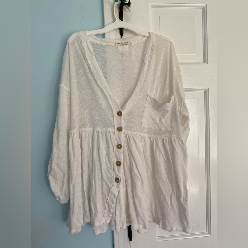 flowy long sleeve free people blouse